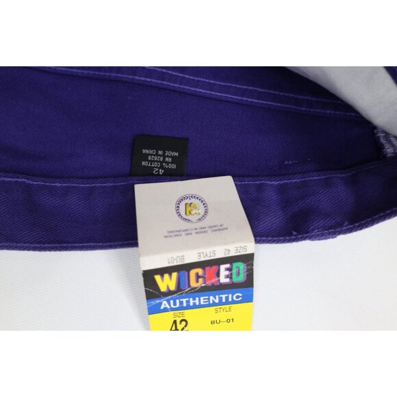 Deadstock Vintage 90s Streetwear Mens 42x34 Baggy Fit Skateboard Jeans Purple - Picture 9 of 15